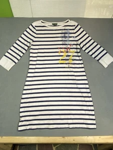 De colección. Vestido Camisa Lauren Jeans Co. Ralph Lauren Cuello Barco Azul Marino Rayas*Defectos - Imagen 1 de 15