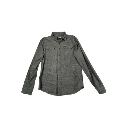 Camisa con botones Zoo York para hombre gris medio a rayas algodón skate ropa de calle Foto 1 de 4