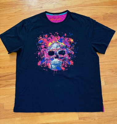 Robert Graham Black & Multicolor T-Shirt Graphic w/ Skull Size Big 2XL - NEW - Image 1 of 4