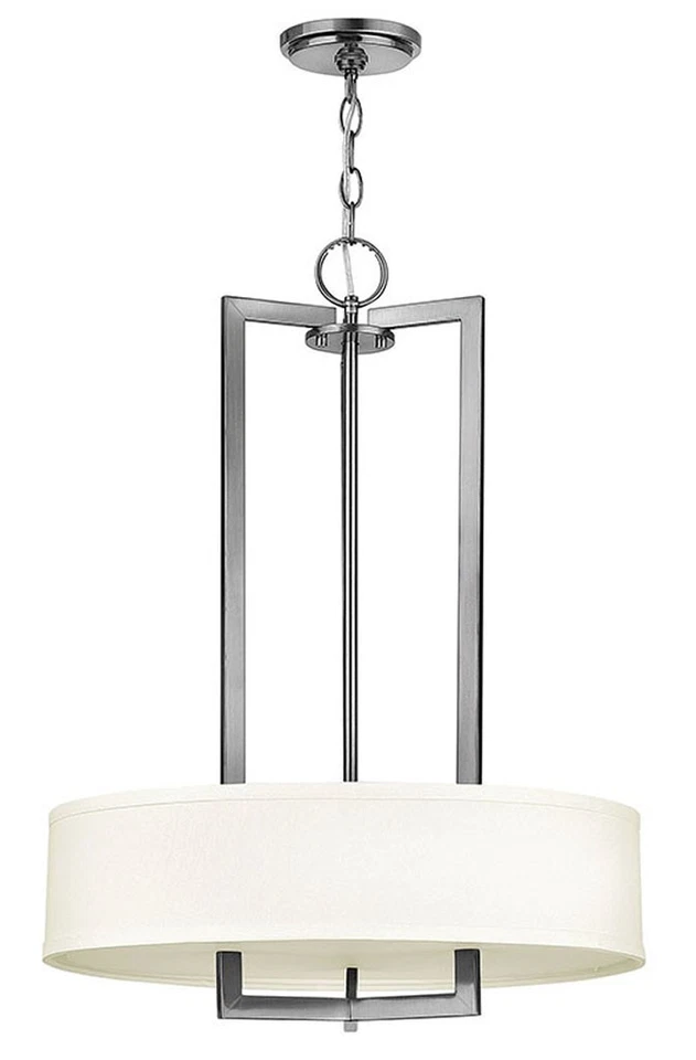 Candelabro de tambor Hinkley Lighting 3203 3 luzes 20"W 1 camada - Níquel - Imagem 1 de 4