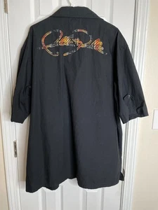 Vintage Pelle Pelle Druckknopfleiste Shirt Größe 3XL schwarz gesticktes Logo Y2K Streetwear - Bild 1 von 10