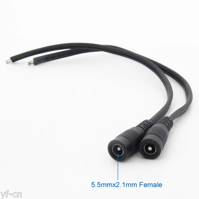 10pcs 25cm 18AWG DC Power Cable Pigtail 5.5x2.1mm DC Female For CCTV Security - Image 1 of 4