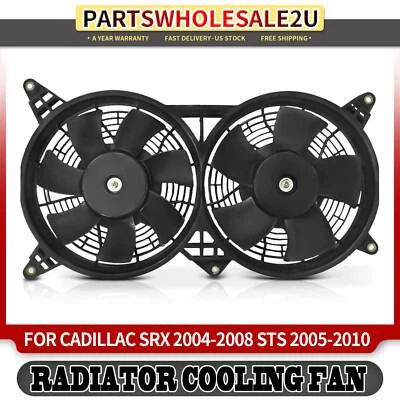 New Dual Cooling Fan Assembly w/ Shroud for Cadillac SRX 2004-2008 STS 2005-2010 - Image 1 of 4