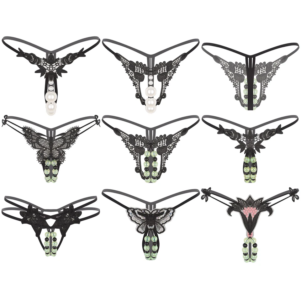 Damen Dessous V-String Strings Schrittlos Höschen Geschlecht Hintern Öffnen - Bild 1 von 4