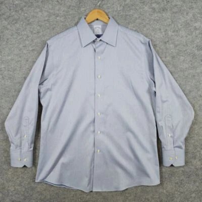 Camisa de vestir Brooks Brothers 1818 para hombre Regent talla L 16 - 2/3 plateada sin planchar Foto 1 de 4