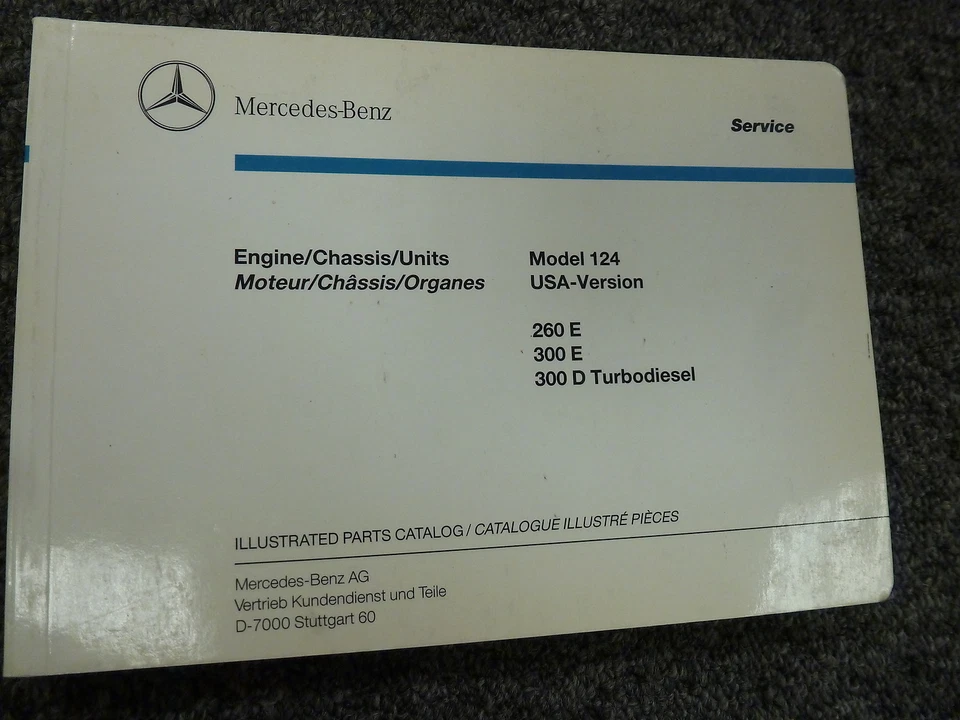 Mercedes Benz 260E 300E 1987-1993 y 300D turbodiésel sedán piezas catálogo manual Foto 1 de 1