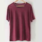 New Men's Mulberry Silk T Shirts Sleeping Underwear Short Sleeve Tops Party