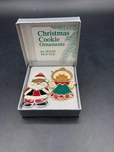 Wallace Silberschmied Weihnachten Plätzchen Engel und Weihnachtsmann Ornament Anhänger nicht mehr produziert - Bild 1 von 6