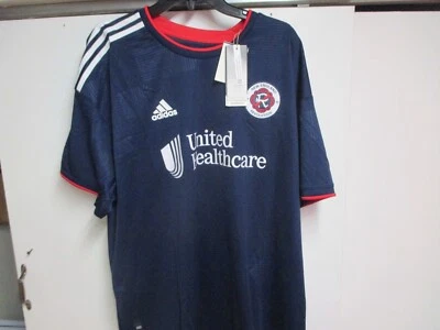 NEW ENGLAND REVOLUTION SOCCER (ADIDAS) "MLS" GAME JERSEY (XXL) NWT $130 NAVY - Image 1 of 4