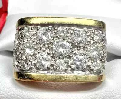 Anillo cúpula con racimo de diamantes de oro amarillo de 18k tamaño 6,5 Foto 1 de 4