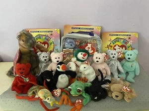 17 Ty Beanie Babies 1990s Lot, RARE With Tags, Vintage with New Membership Bag - Picture 1 of 4