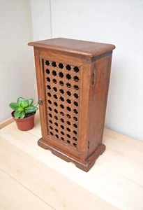 Vintage Wooden Side Kitchen Cabinet Original Old Hand Crafted Wooden Grill - Picture 1 of 7