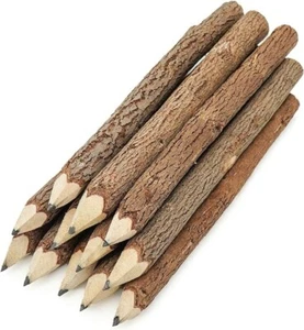 Set of 10 Rustic Natural Wood Branch Twig Pencils for Arts & Crafts - Picture 1 of 2