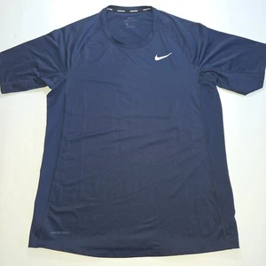 Nike Mens Pro Short Sleeve Slim Fit Athletic Shirt Size Large  Blue - Picture 1 of 9