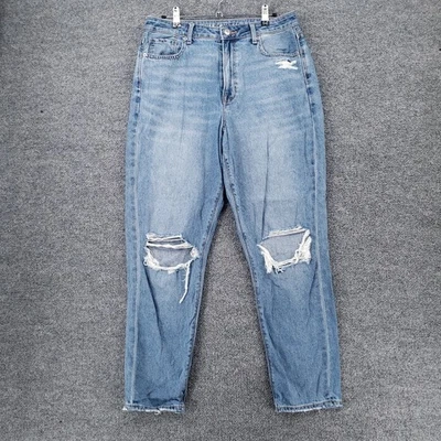 American Eagle Jeans Womens 10 Blue Mom High Rise Medium Wash Ripped Denim - Image 1 of 4