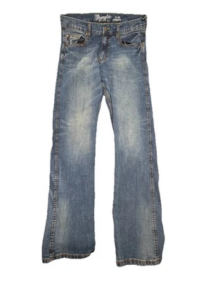 Wrangler Jeans Para Hombres 34x34 Azul Retro Calce Ajustado Recto Bota de Vaquero Denim Occidental Foto 1 de 4