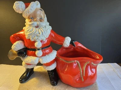 De colección Grande 12” X12” 1971 Atlantic Mold Navidad Papá Noel con Saco Caramelo/Plantador Foto 1 de 4