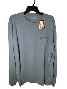 Vineyard Vines Men’s L/S Slub Embroidered Pocket T - Coastline- Size XL NWT - Picture 1 of 6