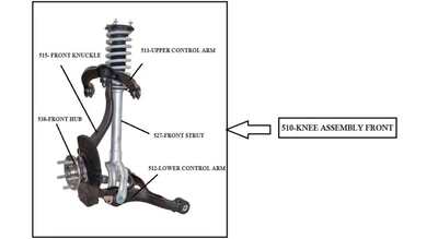 LEFT FRONT SUSPENSION KNEE ASSEMBLY 2012-2014 NISSAN NV2500 - Imagem 1 de 4