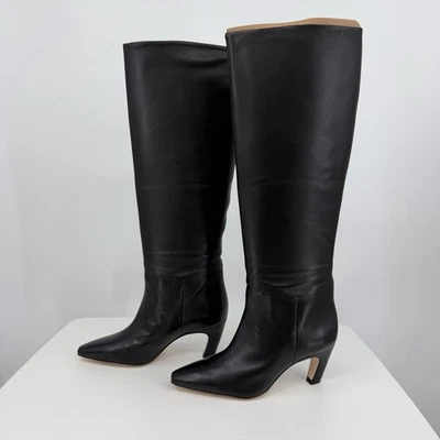 Bota Everlane The hasta la rodilla con tacón de plátano en cuero negro talla 7 para mujer Foto 1 de 4