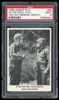 1965 Fleer Gomer Pyle USMC Card #52 In the Field Pyle You Eat Berries Root PSA 9 - Image 1 of 2