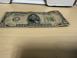 Series 1934 A $5 Federal Reserve Note G Chicago - Free Shipping USA - Picture 1 of 6