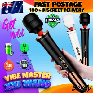 Large Wand Vibrator Rechargeable Dildo Clit Stimulator Female Cordless Sex Toy - Picture 1 of 25