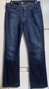 Pantalones de mezclilla para mujer 7 For All Mankind tiro bajo bootcut azul oscuro lavado talla 27 LEER - Imagen 1 de 9