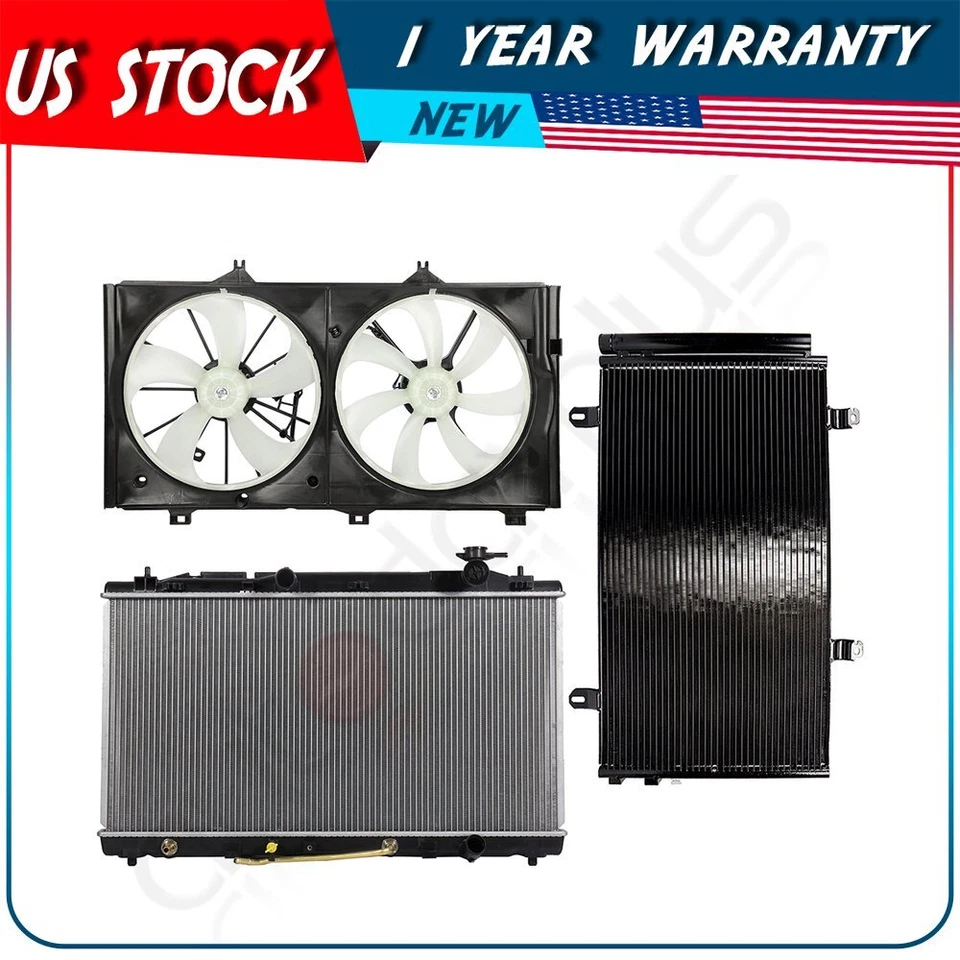 Kit de ventilador de refrigeración del radiador condensador de CA para Toyota Venza 2009 2010 2011 2012 Foto 1 de 4