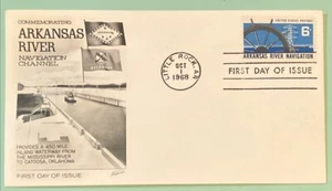 Sc 1358 6c 1968 Arkansas River Navigation FDC Fleetwood Siegel - Bild 1 von 2