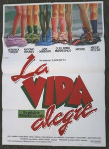 La vida alegre 1987 Original Spanisches Filmplakat Sexy Kunstwerk Veronica Forque - Bild 1 von 1
