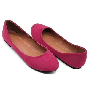 NWT Ollio Jemma Suede Ballet Flats Slip On Walking Shoes in Geranium Pink 6.5 - Picture 1 of 6