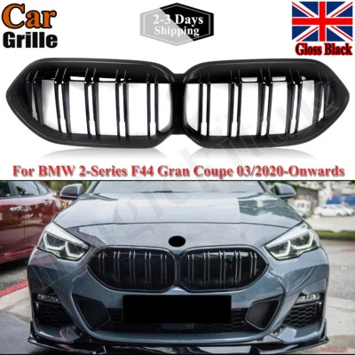 MAGICKIT DOUBLE SLAT FRONT KIDNEY GRILLE GLOSS BLACK FOR BMW 2 SERIES F44 GRAN COUPE 20+