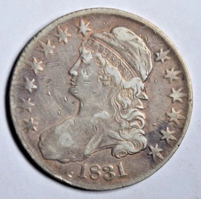 MEDIO DÓLAR BUSTO TAPADO 1831 O-113 R4 ~ NICKS, ¡DETALLES EN MUY BUEN ESTADO! Foto 1 de 2