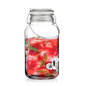 4L Getränkespender aus Glas mit Zapfhahn Bempel Karaffe Glaskanne Spender Saft - Bild 1 von 5