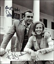 SEAN CONNERY & HONOR BLACKMAN SIGNED PHOTO 8x10" Movie GOLDFINGER 007 JAMES BOND