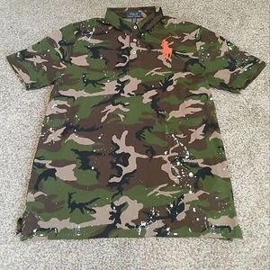 Polo Ralph Lauren Big Pony Paint Splatter Camo Polo Shirt Boys Size XL (18/20) - Picture 1 of 5