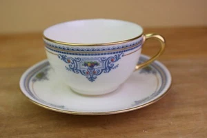 Lenox MARYLAND Blue Embossed Cup & Saucer Vintage '20s - Picture 1 of 8