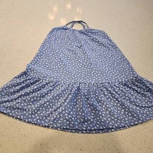 Girls Gap Kids Sun Dress Size 6 Blue Floral Sleeveless 100% Cotton - Picture 1 of 6