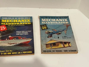Vintage Sep 59/Jul 61 Mechanix Illustrated Magazines - Motor Boat/Airplane Cover - Picture 1 of 7