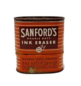 VTG Sanford's Tin Double Duty Ink Eraser Contents Inside #298 - Picture 1 of 6