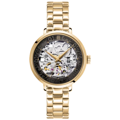 Reloj Pierre Lannier 142G532 para mujer automático esfera esqueleto gris dorado 35 mm Foto 1 de 3