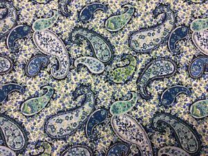 Paisley Print. Blue. Nihon No Sakura 100% Cotton Fabric