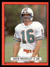 1981 TOPPS RED BORDER STICKERS DAVID WOODLEY 3 MIAMI DOLPHINS #14