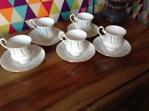 Impresionantes tazas de café y platillos vintage Royal Albert ""Lucerne"" cinco tazas de café - Imagen 1 de 3
