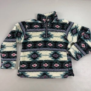 Roper Fuzzy Polar Fleece Pullover Girls Small 6 6X Southwestern Western 1/4 Zip - Picture 1 of 9