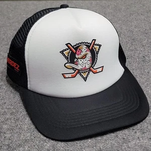 Anaheim Ducks Hat Cap Mens Adult Black White Dia De Muertos Trucker Snapback SGA - Picture 1 of 12