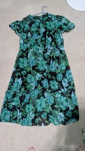 London Times Women's Plus Size Floral-Print Sheath Dress, Green/Black Size 20W - Picture 1 of 4