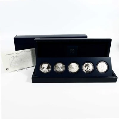 Juego de monedas de plata American Eagle 25 aniversario 2011 OGP SKU:CPC1975 Foto 1 de 4
