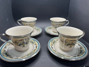 Lenox Fair Lady Set Of 4 Teacups Tea Cups With Saucers As Is - Picture 1 of 6